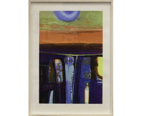 * BARBARA RAE CBE RA RSA RSW,
RED SKY
print, signed and numbered 75/125 in pencil
86cm x 56.5cm
Mounted, framed and under gla