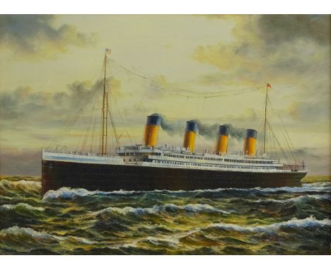 L Williams (Mid/late 20th century): Ship's Portrait - RMS Titanic, oil on board signed 30cm x 40cm Condition Report Click her