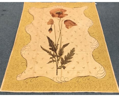 Wall hanging gold ground double sided tapestry,  242cm x 176cm Condition Report Click here for further images, condition, auc