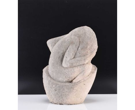 Follower of Eric Gill (1882-1940) Crouching Girl, concrete sculpture, 40 x 30 x 12 cm