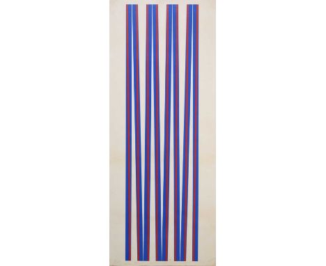 ARR After Bridget Riley (b.1931) Elongated Triangles 1, 1971, screenprint, 96.8 x 27.3 cm (image), frame 102 x 43 cmAccording