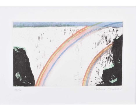 ARR Patrick Procktor (1936-2003) Leaping Cataract, Victoria Falls, 1974, signed lower right, number 39/50, etching in colours