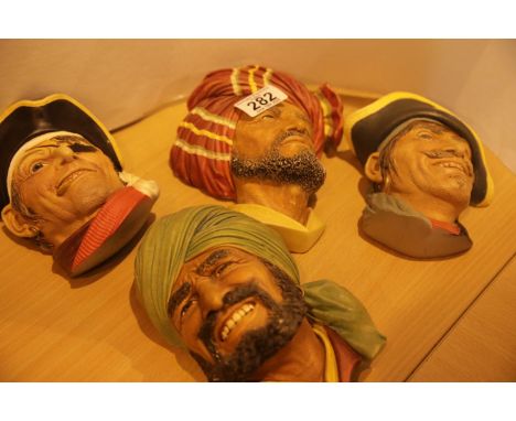 Four Bossons figural heads. P&amp;P Group 2 (£18+VAT for the first lot and £2+VAT for subsequent lots) 