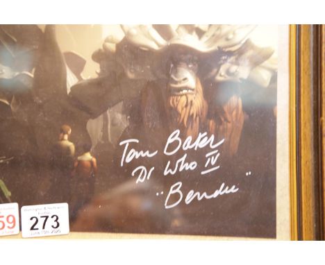 Tom Baker (Doctor Who IV), framed signed Star Wars Bendu photograph, 25 x 20 cm, with CoA from Chaucer Auctions. P&amp;P Grou