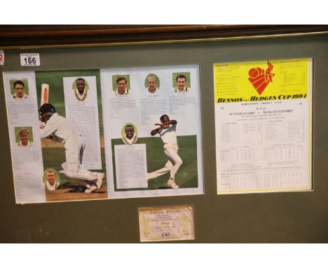 Brian Lara signed programme and montage for the Benson and Hedges Cup 1994, with no COA. P&amp;P Group 3, will be sent withou