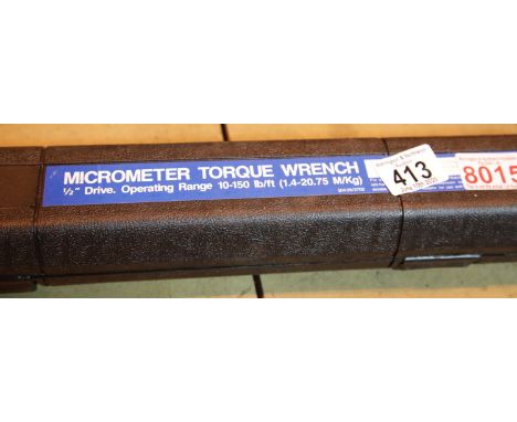 Cased Richmond tools micrometer torque wrench. P&amp;P Group 2 (£18+VAT for the first lot and £2+VAT for subsequent lots) 