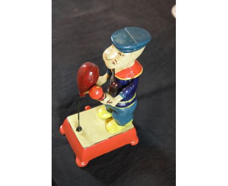 Cast iron boxing Popeye figure, H: 20 cm. P&amp;P Group 2 (£18+VAT for the first lot and £2+VAT for subsequent lots) 