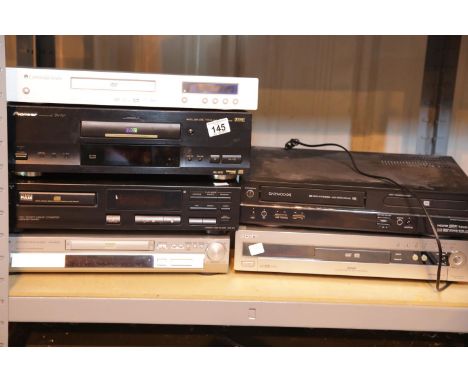 Six mixed DVD, video and CD player recorders.This lot is not available for in-house P&P, please contact the office for more i