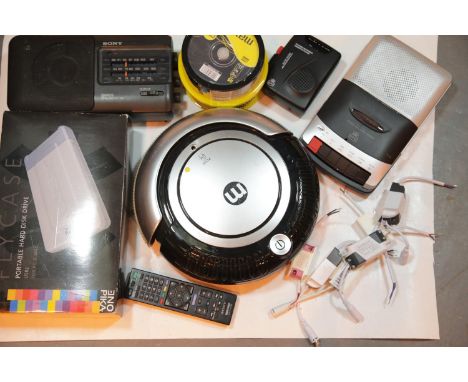 Mixed lot of electrical items to include robot vacuum cleaner, cassette players and a radio. P&amp;P Group 3 (£25+VAT for the