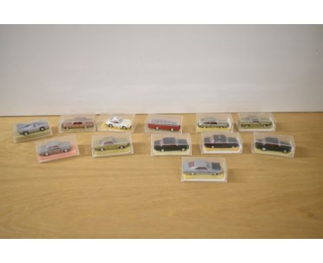 Twelve Schuco Die-casts, 823 Mercedes 200 Taxi black, 806 Mercedes 200 Polizel black x2, 811 Opel Commodore GS silver, 815 BM