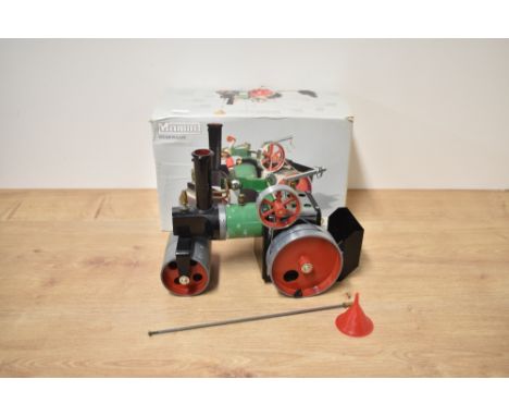 A Mamod Live Steam Roller SR1A, burner present, appear unused with internal packaging prersent and in original box