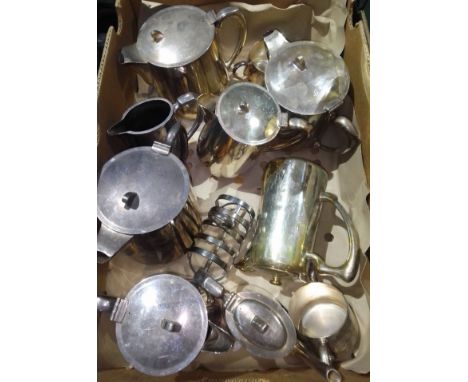 A quantity of military silver plated tea ware, Mappin &amp; Webb, Arthur Price, all pieces marked with broad arrow.  