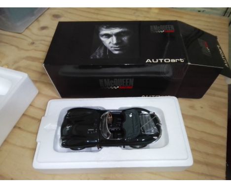 An Auto Art Steven McQueen Racing die-cast model car.&nbsp;Scale not stated on box, however, appears to be 1:18