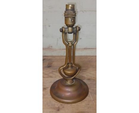 An early 20th century brass railway carriage lamp, height 30cm.  