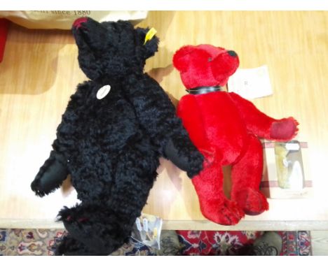 Two Steiff Classic bears; one limited edition Classic Red Bear, 32/250, one black growler bear, together with a small Steiff 