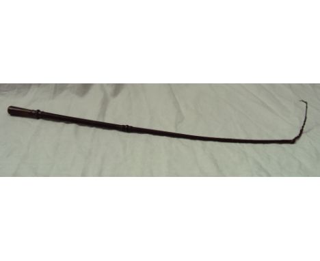 A hardstone, white metal and leather riding crop, inscribed "BP 1728"