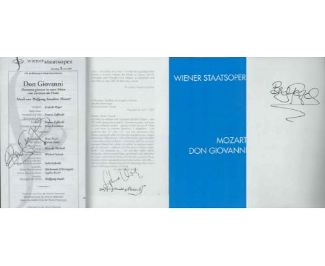 Sir Bryn Terfel, CBE signed booklet and leaflet plus Sophie Koch signed, German booklet 'Wiener Staatsoper, Mozart Don Giovan
