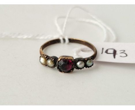 A 19th century pearl and paste set ring size Q