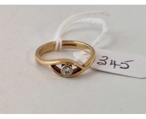 A gold bezel set diamond ring 9ct size M 2.5 gms