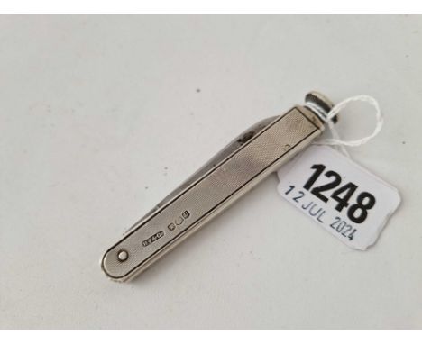 An unusual pocket knife/ pipe tamper with piercer, 3.5 inches long, Sheffield 1938 by HF &amp; Co