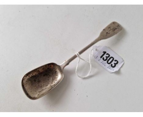 A long handled caddy spoon, fiddle pattern, London 1839 by WE