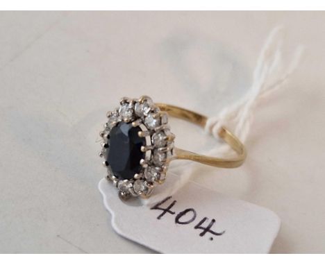 A blue cluster dress ring 9ct size N 2.4 gms