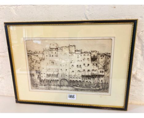 A signed etching by Charles Trangmar “Venice”