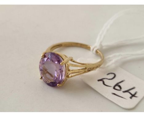 A single stone amethyst 9ct ring size N 2.3g