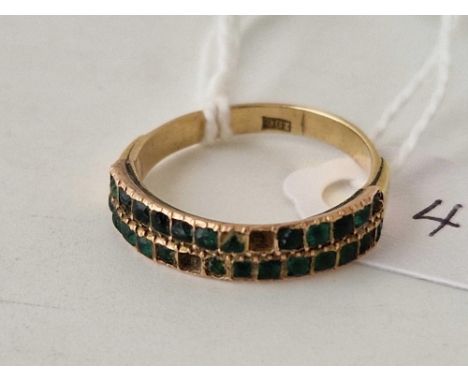 A antique ring with green stones some missing 9ct 2.6 gms