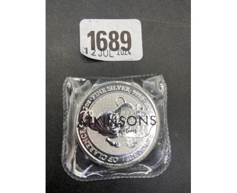 Queen's Beasts Black Bull of Clarence 2018, 62g .999 Silver 2 oz