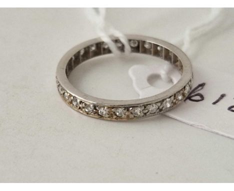 A white gold diamond full eternity ring 18ct gold size M 2.1 gms