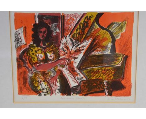 David McClure R.S.A., R.S.W. (Scottish, 1926-1998), Red Music Studio, lithograph, signed in pencil and dated (19)82, ed. 2/17