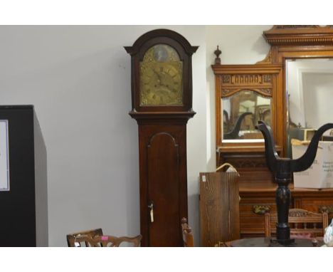 A Scottish mahogany cased longcase clock, James Cuthbert Perth, early 19th century, the brass dial with Roman numerals within