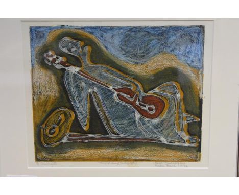Bruce Onobrakpeya (Nigerian, b. 1932), Ohworigita, signed in pencil and dated 1984, ed. 71/75, deep etching (plastograph), fr