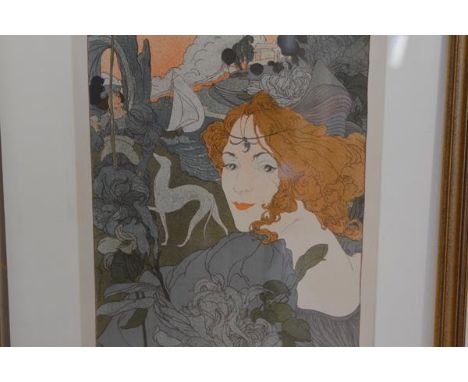 Georges de Feure (1868-1943), Le Retour du Chevalier, lithograph, signed and dated in the stone with publisher's blindstamp, 