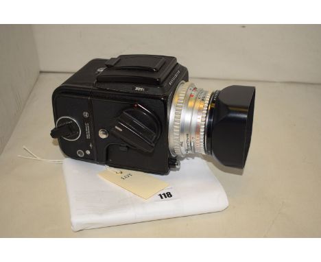 A Hassleblad 50IC medium format camera with instructions.