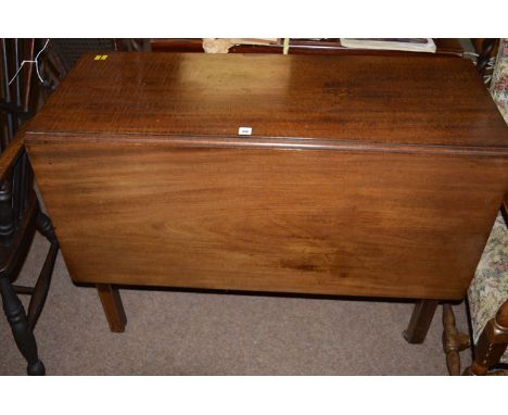 A Georgian mahogany rectangular drop leaf gateleg table, raised on square chamfered legs terminating in castors.