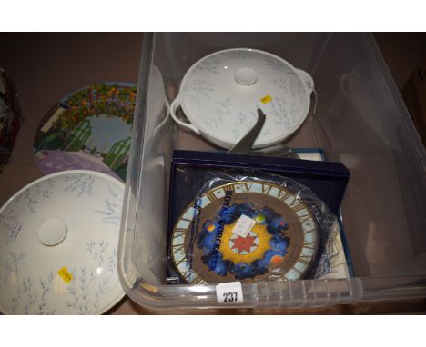 A pair of modern Villeroy & Boch 'Blue Meadow' pattern tureens and covers; a Royal Worcester millennium plate in presentation