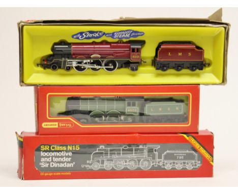 Hornby: A Hornby R.154 S.R. Loco "Sir Dinadan" within original box (box end flap worn), a Hornby R.258 L.M.S 4-6-2 Locomotive
