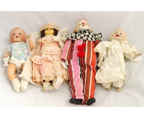 An early 20th century Armand Marseille bisque head baby doll, incised 'A.M. Germany 351 /21/2.K.' blue glass eyes, open mouth