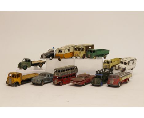 A small quantity of unboxed and playworn Dinky and Corgi vehicles to include; Corgi Mayor Toys Scammell and Articulated Trail