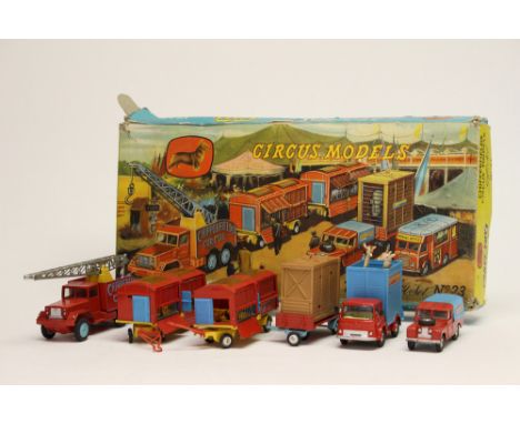 Corgi: Corgi Toys Gift Set No.23 "Chipperfield Circus" Circus models, Complete within original box. (Animals present) (box wo