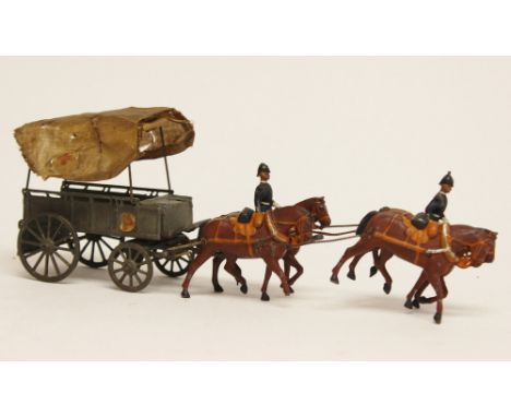BRITAINS: An unboxed Britains No.145 Royal Army Medical Corps Horse drawn Ambulance, missing both seated men to wagon.

