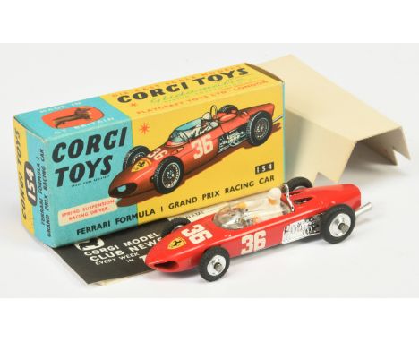Corgi Toys 154 Ferrari Formula 1 Grand Prix Racing Car - Red body, chrome trim, racing No. 36, spun hubs and figure driver - 