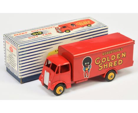Dinky Toys 919 Guy (Type 2) "Robertson's Golden Shred" - Red cab, chassis and back, silver trim and yellow supertoy hubs - Go