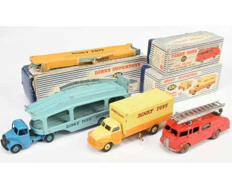 Dinky Toys A Group Of 3 - (1) 930 Bedford Pallet Jekta Van "Dinky Toys" - Two-Tone yellow with a pallet and instruction leafl