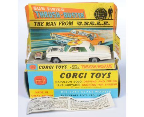 Corgi Toys 497 "The Man From Uncle" Thrushbuster - Off-white body (export issue), cast hubs and lamps - Excellent overall (sl