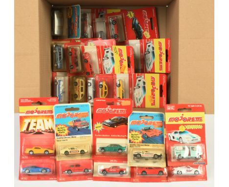 Majorette&nbsp; Group Of 32 To Include -Saab Turbo - Silver, Ford Capri - Blue, Mustang - Yellow plus others - conditions are