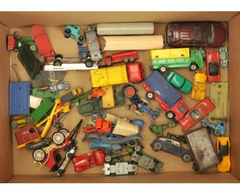 Unboxed Group To Include - Britains Lilliput Tractor, Matchbox Regular Wheels 11a Tanker, Dinky Train Express Passenger Coach