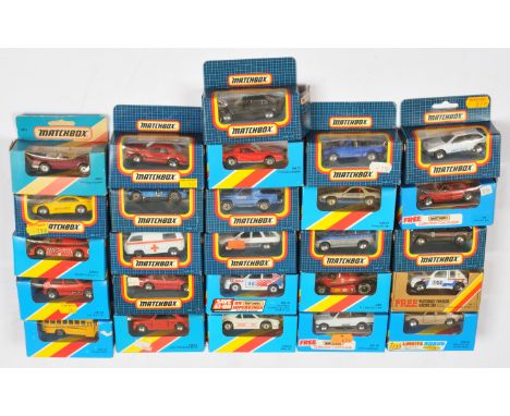 Matchbox Superfast Group Of&nbsp; 26 To Include - MB1 Jaguar XJ6 - Red, MB56 VW Golf GTI - Red, MB59 Porsche 928 - Silver and